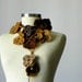 Crochet lariat scarf - handmade crochet flower neckwarmer autumn colors women accessories, winter - fall fashion, christmas gift idea