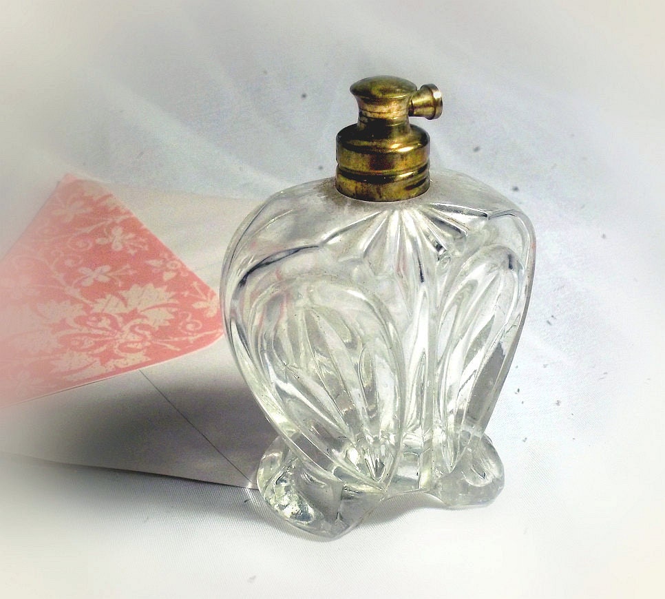 Old perfume bottle vintage cut glass crystal by TheWhitePelican