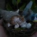 sweet tiny ooak full sculpt 2 .5 inch fairy fairie bug in nest with bird