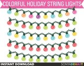 80% OFF SALE Clipart Christmas Holiday String Bauble Lights Bunting Instant Download Royalty Free Il_170x135