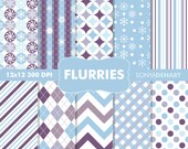 50% OFF SALE Digital Papers WinterFlurries Snowflakes Christmas Instant Download Il_170x135
