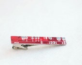 Geeky Tie clip - Red circuit board - Computer accessory - unk