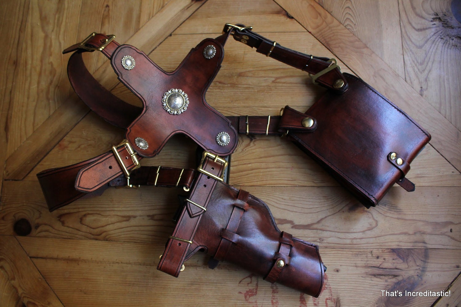CUSTOM Uncharted 3 Replica Leather Shoulder Holster Nathan