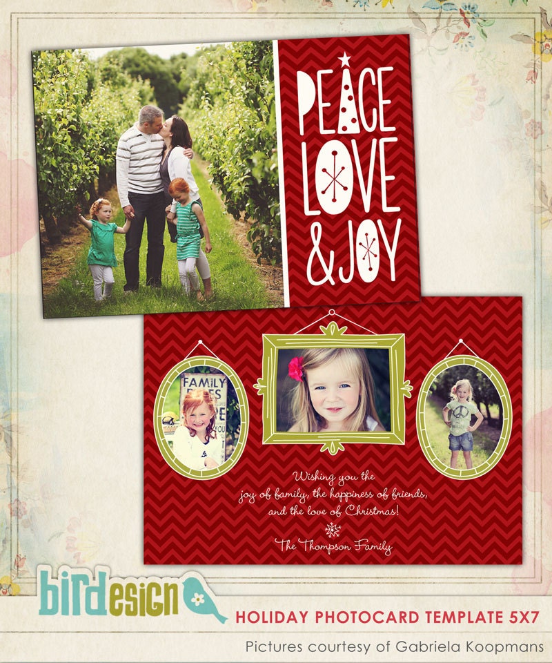 INSTANT DOWNLOAD Christmas Card Photoshop template Jolly