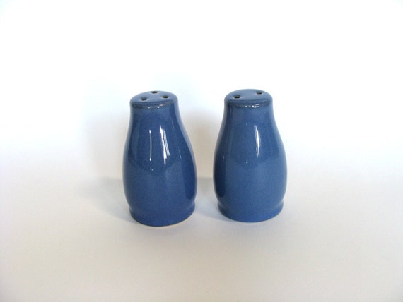 Blue Ceramic Salt & Pepper Shakers Set Salt and by browneyeddaisy