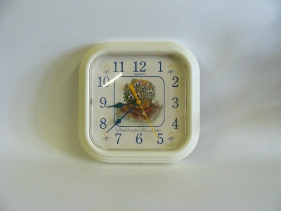 Quartz White Square Wall Clock Ingraham Wall Clock Kitchen