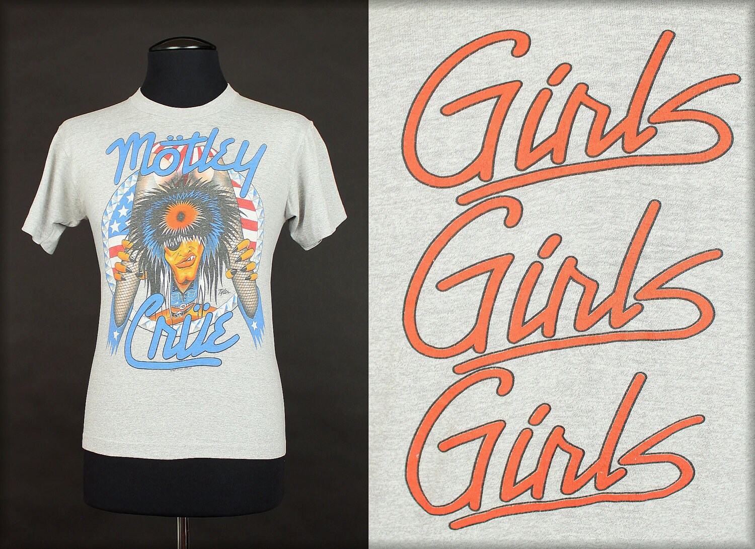 ViNtAgE 80's Motley Crue Girls Girls Girls Tour T Shirt M