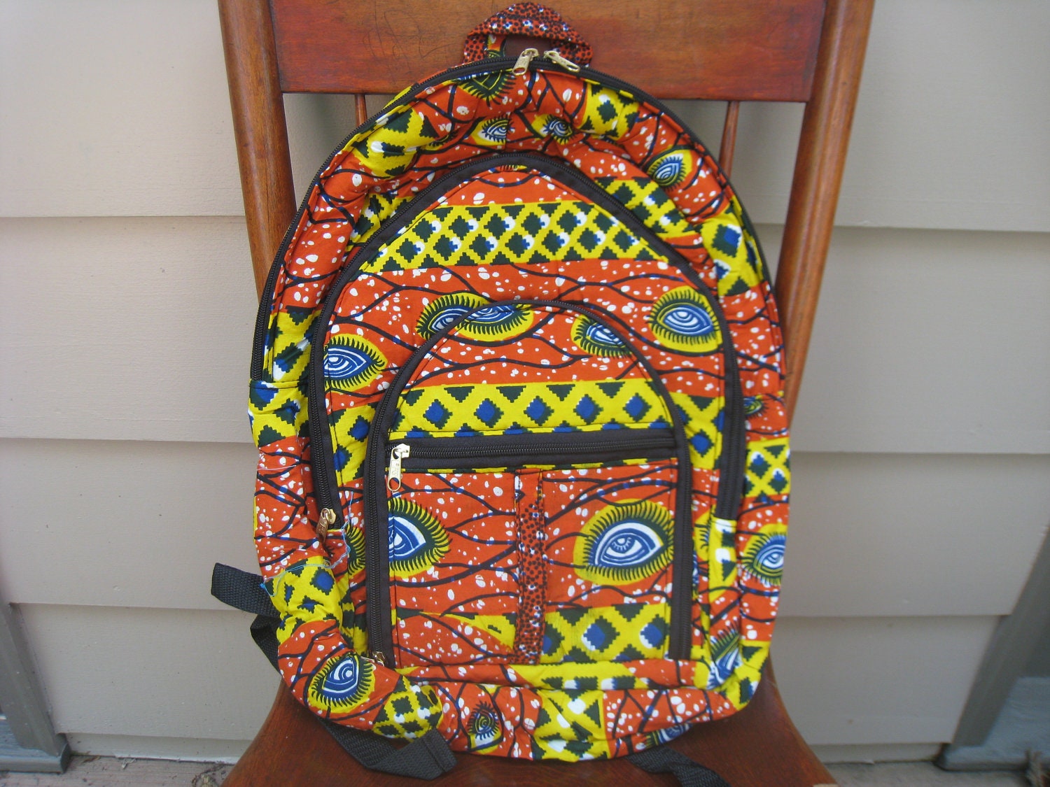 african print backpack