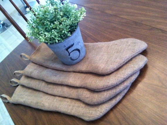 items similar to plain burlap stockings set of 4 on etsy items similar to plain burlap stockings set of 4 on etsy