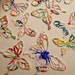 Set of Fourteen (14) Hand Painted Watercolor Paper Butterfly Die Cuts Lace Butterfly Fairy Wings
