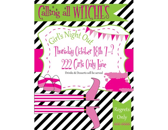 Printable 5X7 Call All Witches Invitation...by Party Like Paula Il_570xn