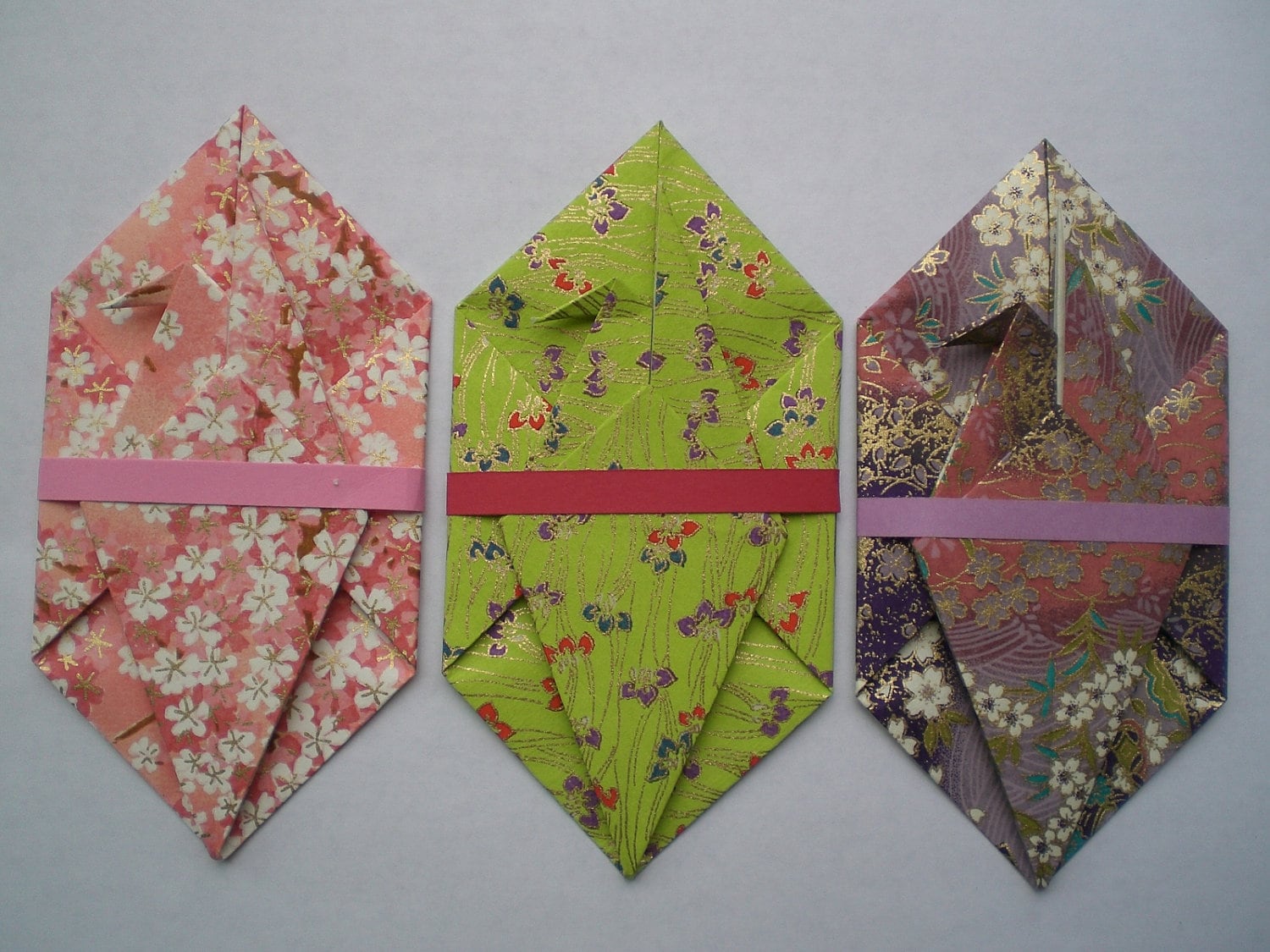 Origami Gift Card Holder Chiyogami Crane set of 3