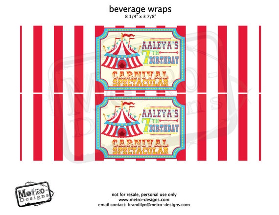 Carnival Beverage Wrappers
