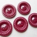 Vintage Burgundy Wine Plastic Buttons for Autumn, Winter, and Christmas---matching lot of 5