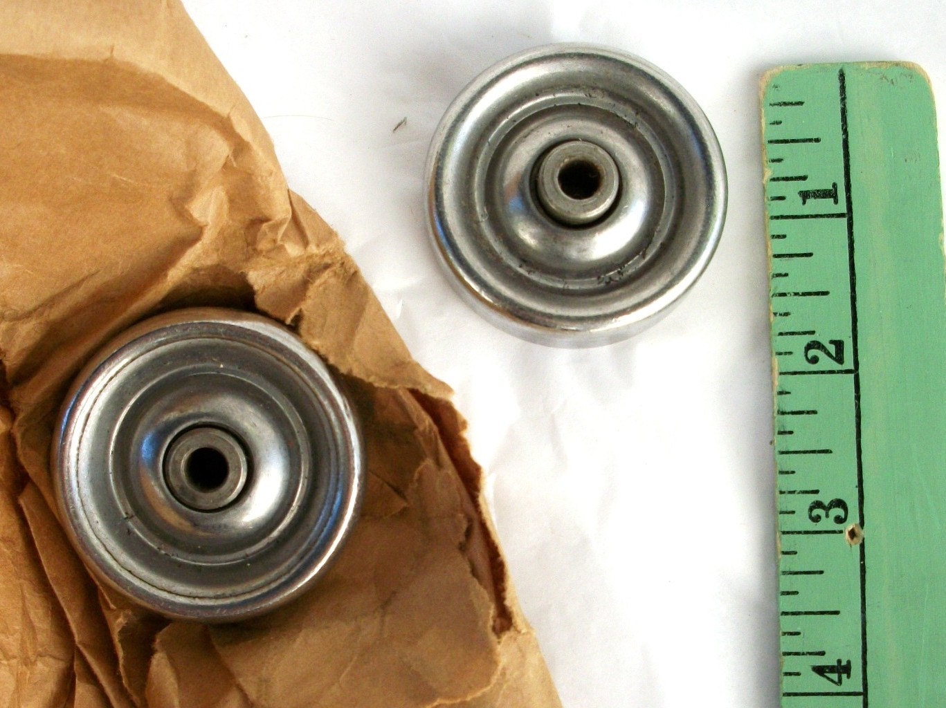 Vintage Metal Roller Skate Wheels 2 included New Old Stock