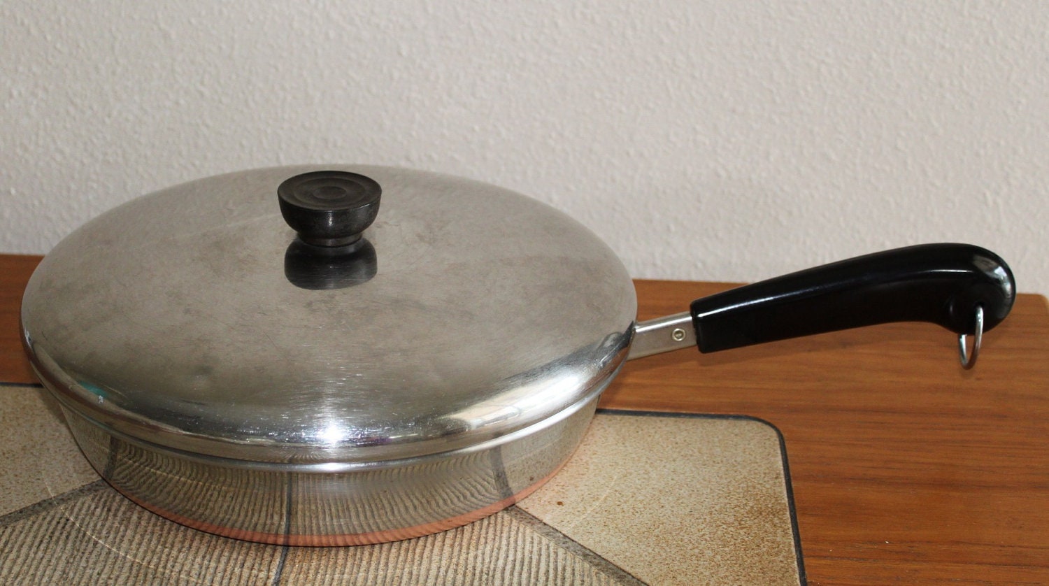 Vintage Revere Ware 10 Skillet with Lid Copper by Botanicalgems