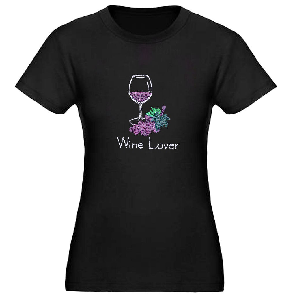 Wine Lover T-Shirt or Tank Top Rhinestone by RegalRhinestones