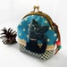 Coin purse, Cat purse, Metal frame purse, 10 cm frame purse, kitty coin purse