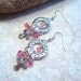 Textured Pink Crystal Dangle Earrings