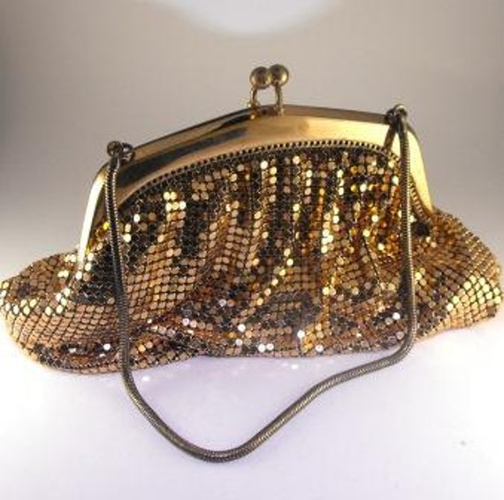 Vintage Evening Bag Gold Lame Beadlon Mesh W&D Style by hipcricket