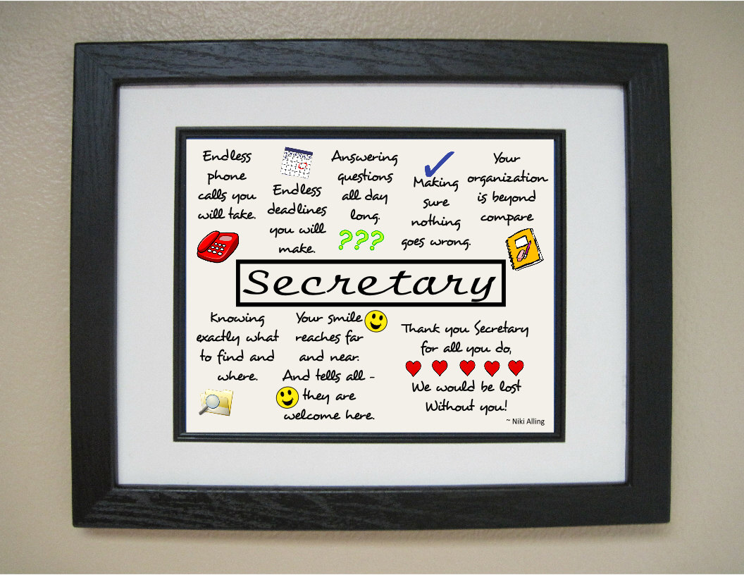 Secretary Print Secretary Appreciation Gift by TheCraftingCouple