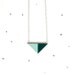 Geometric Wooden Triangle Necklace / small mint & hunter green wood puzzle pendant / short silver or gold chain / unique gift under 35