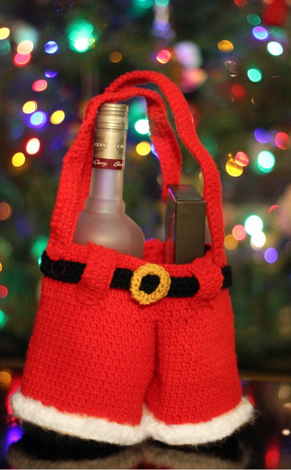 Crochet Santa Pants Gift Bag Pattern