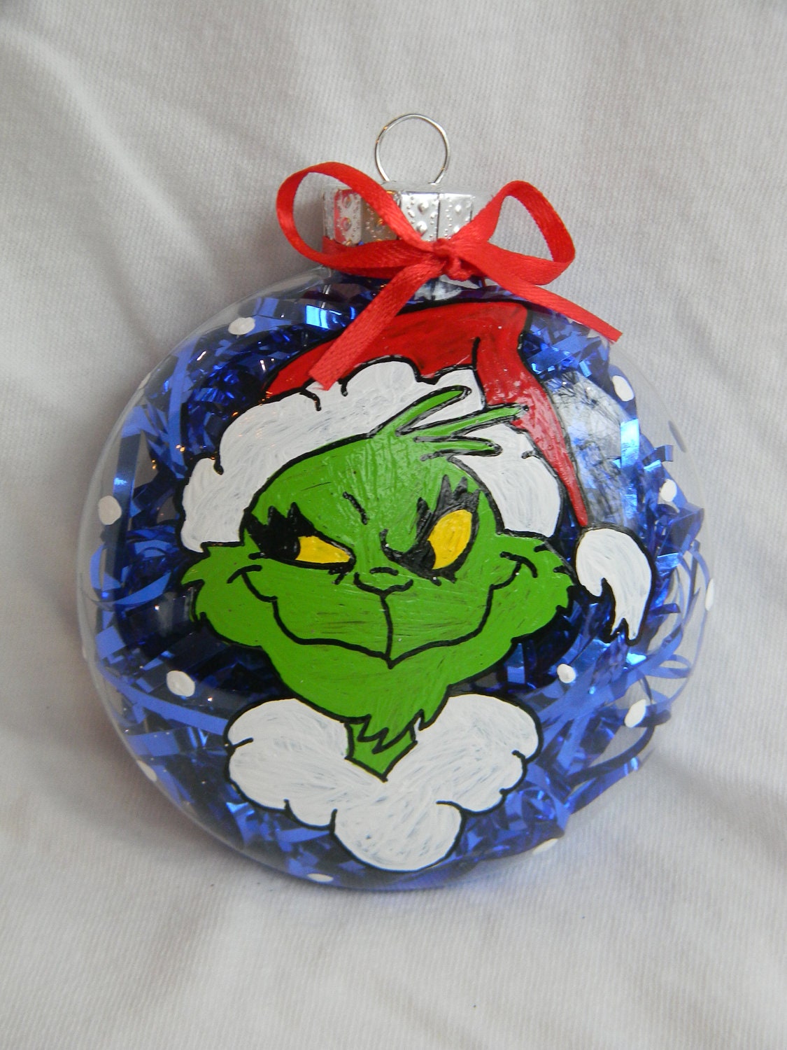 grinch inspired hand painted glass ornament grinch inspired hand painted glass ornament