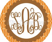 Fall monogram ovals design scroll font girlie- personalized - digital image - Fall - Autumn Il_170x135