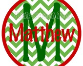Christmas Chevron name monogram- personalized - digital image Il_170x135