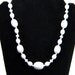 White beaded necklace, white Lucite, vintage necklace