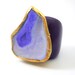 Agate ring, 18k gold dipped
