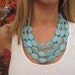 Turquoise Statement Necklace Multi Strand Chunky Beaded