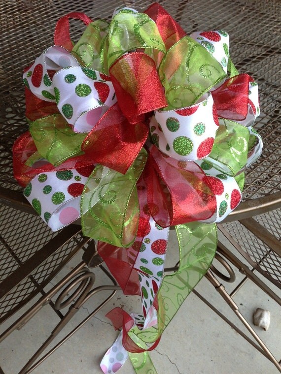 large 14 christmas bow tree topper mailbox bow large 14 christmas bow tree topper mailbox bow