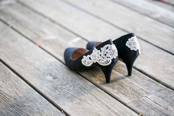 black and ivory heels