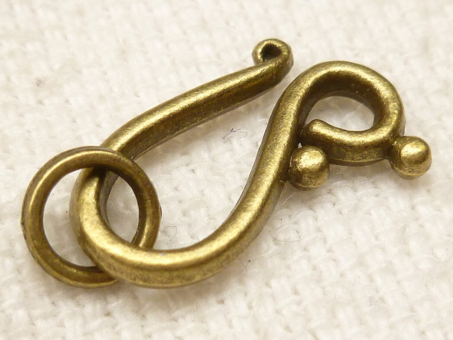 Antique Bronze Hook and Eye Clasp Closure 10 BF24