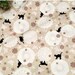 Doily Cats Design Beige - Japanese Fabric 110cm x 50cm