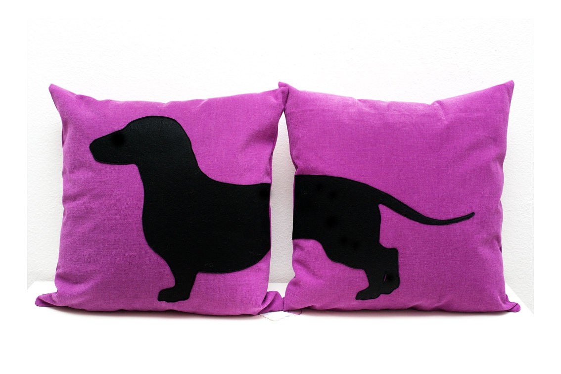 Dachshund Pillow Covers Purple And Black Dog Pillows - ðzoom dachshund pillow covers purple and black dog pillows - ðzoom