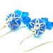 Blue Agate Earrings, Capri Blue Gemstone Earrings, Wirewrapped Earrings, Gemstone Earrings, Dangle Earrings,
