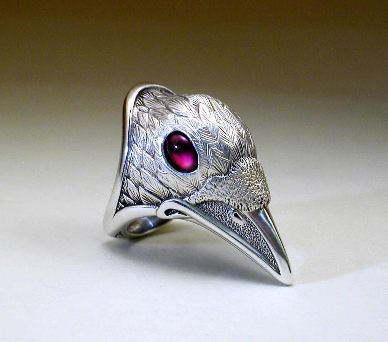 White Spirit Raven Ring