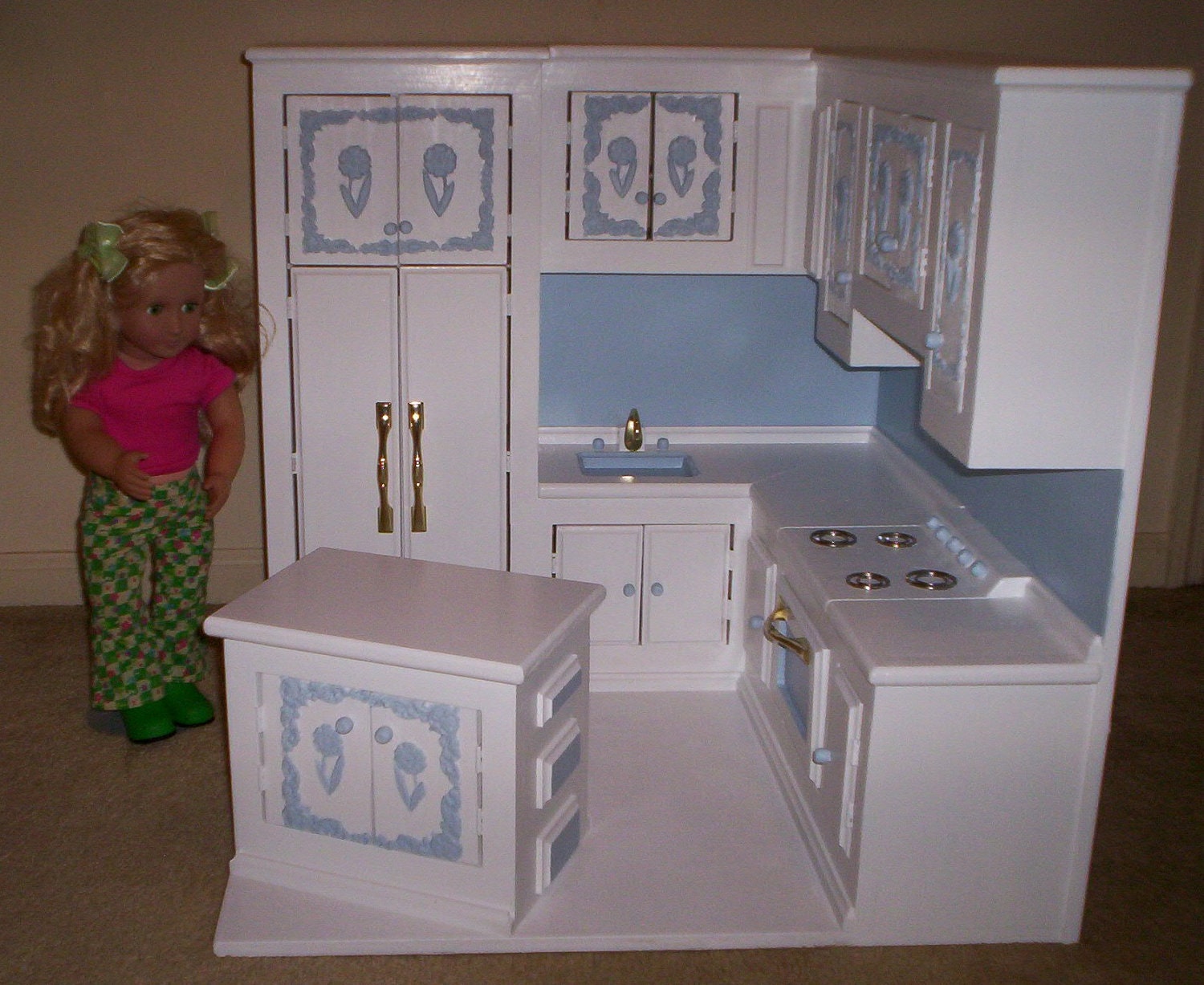  kitchen  made for American  Girl  size doll  by cmcraftedtreasures