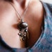 Jellyfish Necklace Chocolate Moonstone Statement Novelty Contemporary Recycled Brass Silver Jewelry