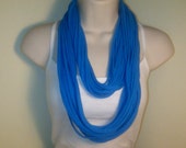 Free US Shipping: Blue Jersey Knit Infinity Scarf/Necklace