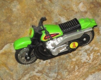 Sweet Number 1 Toy Green Motorcycle Vintage