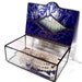 Shabby Chic jewelry trinket box Cobalt Glass Beveled Mirror