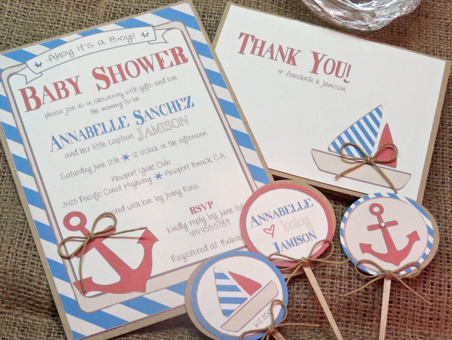 Nautical Baby Shower Invitation Customizable Printable