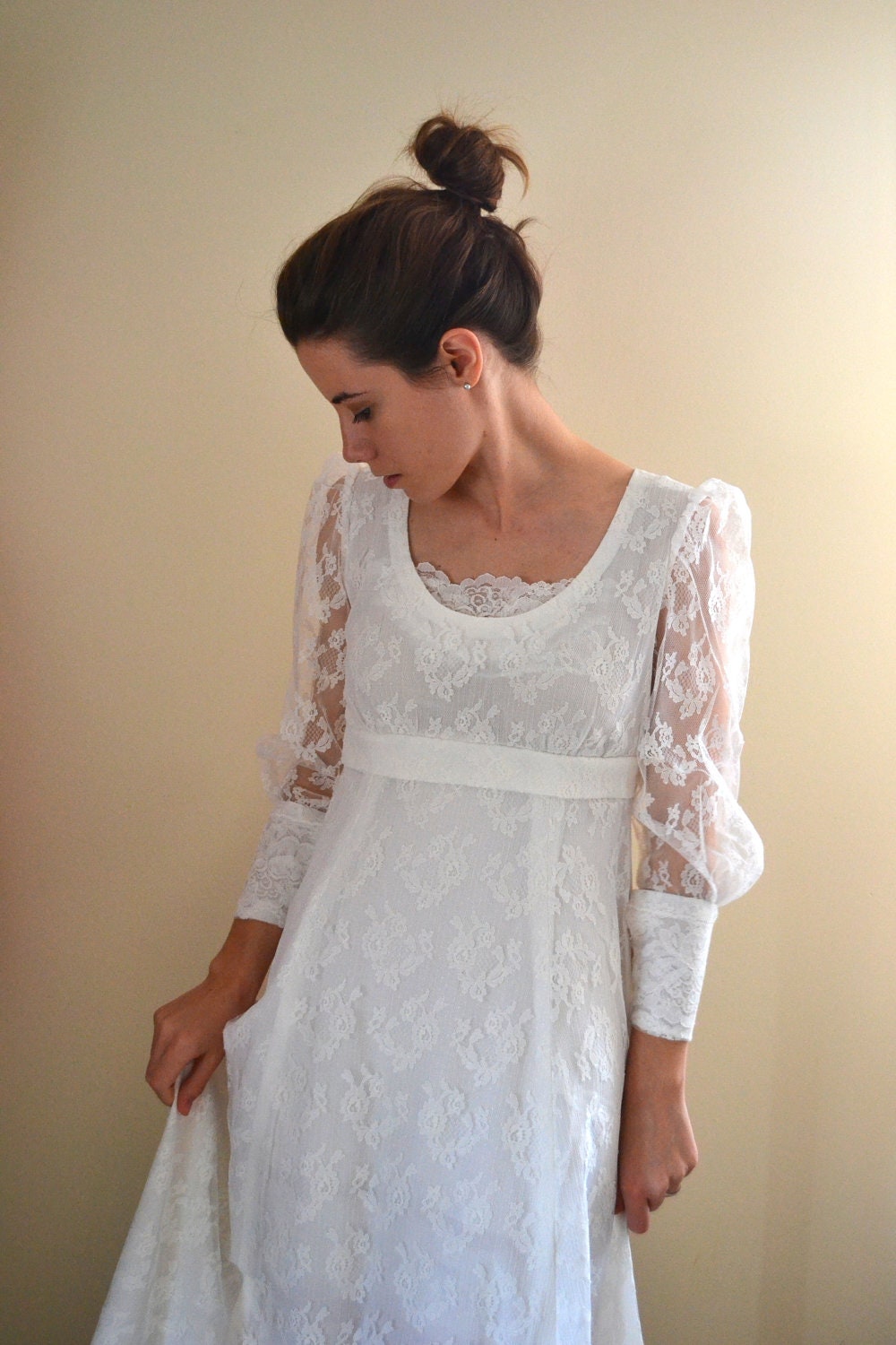 RESERVED 60s wedding dress / 1960s wedding dress / lace dress