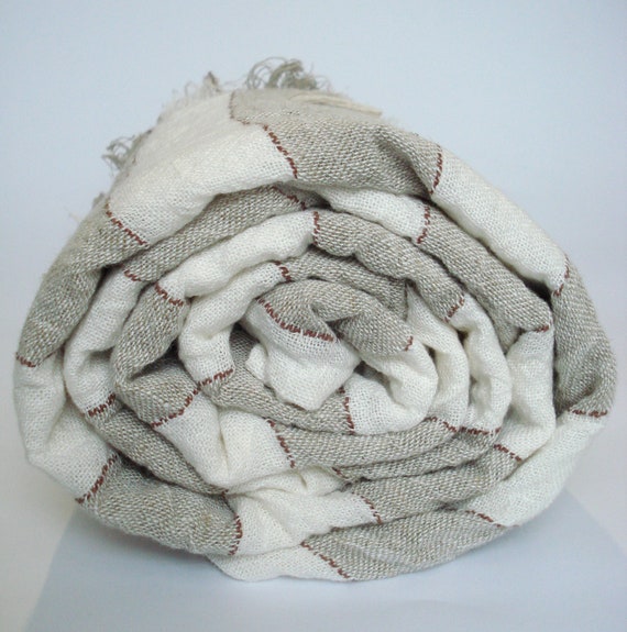 Pure Linen Blanket Plaid Coverlet Patterned FREE SHIPPING