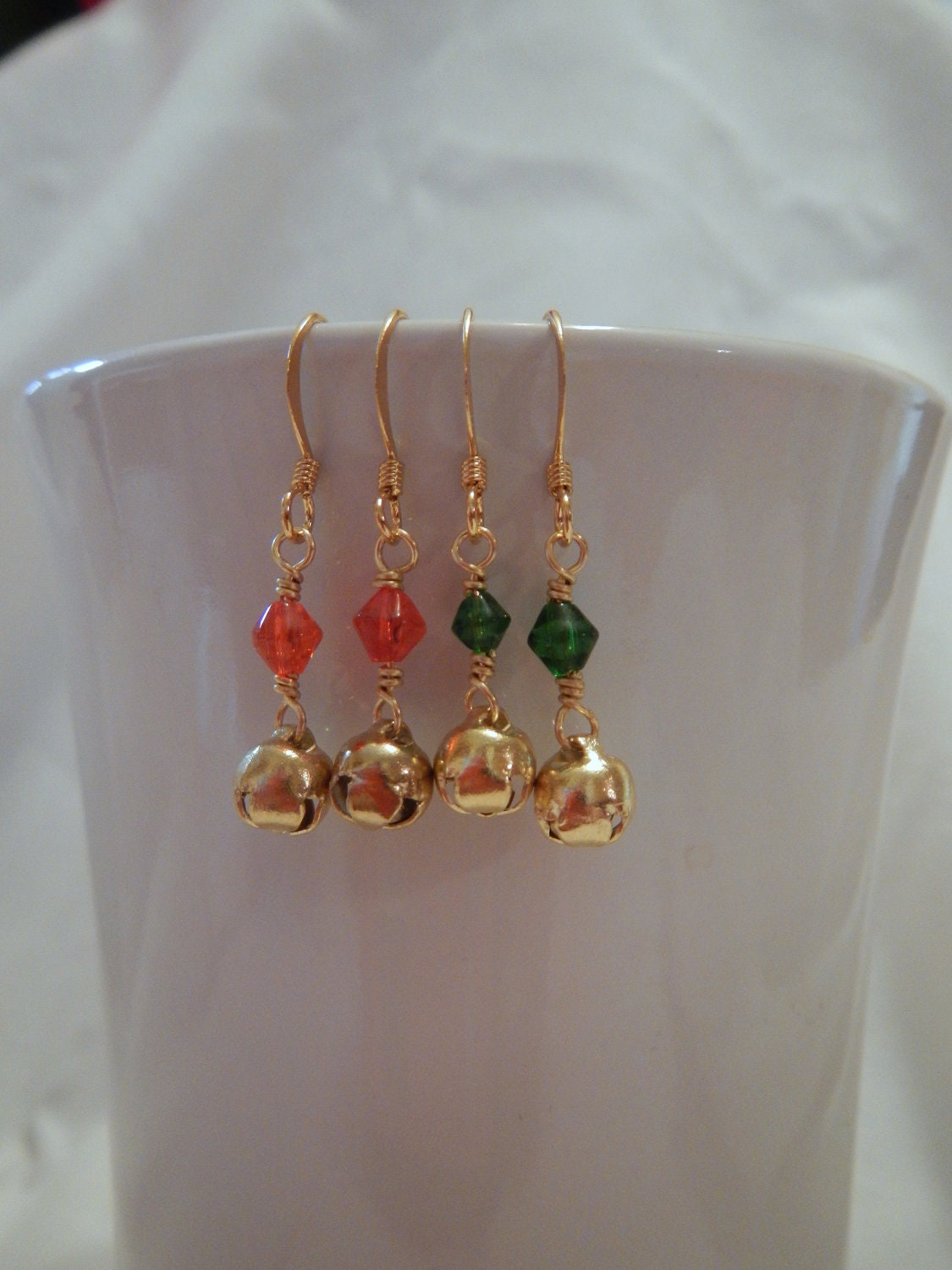 Jingle Bell Earrings 6mm by ThisNThatbyNikki on Etsy