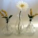Vintage Vase set, bud vase, set of three, pressed glass, vintage bath oil bottle vases, collection, set Shabby Chic, Cottage